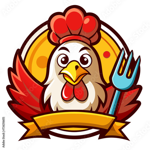 Chicken Themed Restaurant business logo vector isolated 