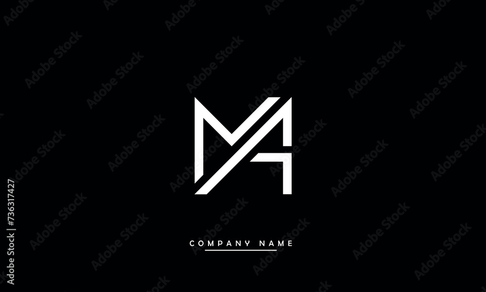 MA, AM, M, A Abstract Letters Logo Monogram MA, AM, M, A Abstract Letters Logo Monogram