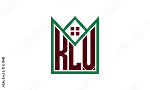KLU initial letter real estate builders logo design vector. construction ,housing, home marker, property, building, apartment, flat, compartment, business, corporate, house rent, rental, commercial