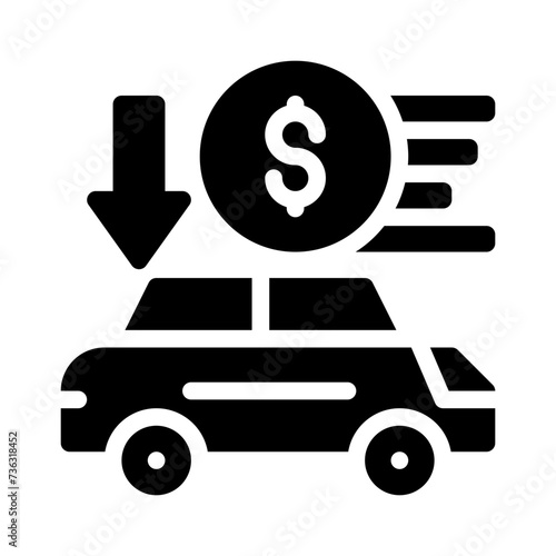 depreciation glyph icon