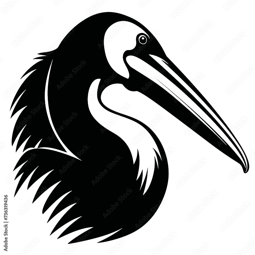 Vector image of pelican silhouette Vector image of pelican silhouette