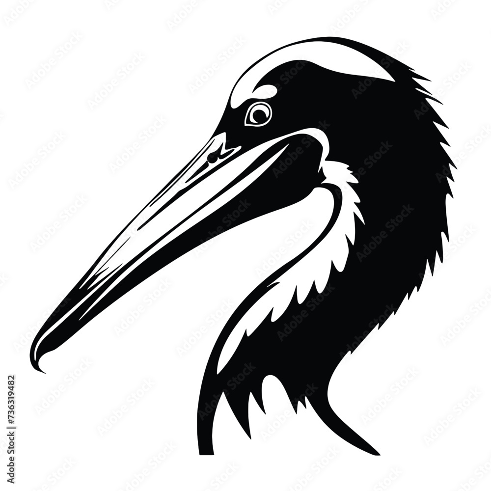 Obraz premium Vector image of pelican silhouette