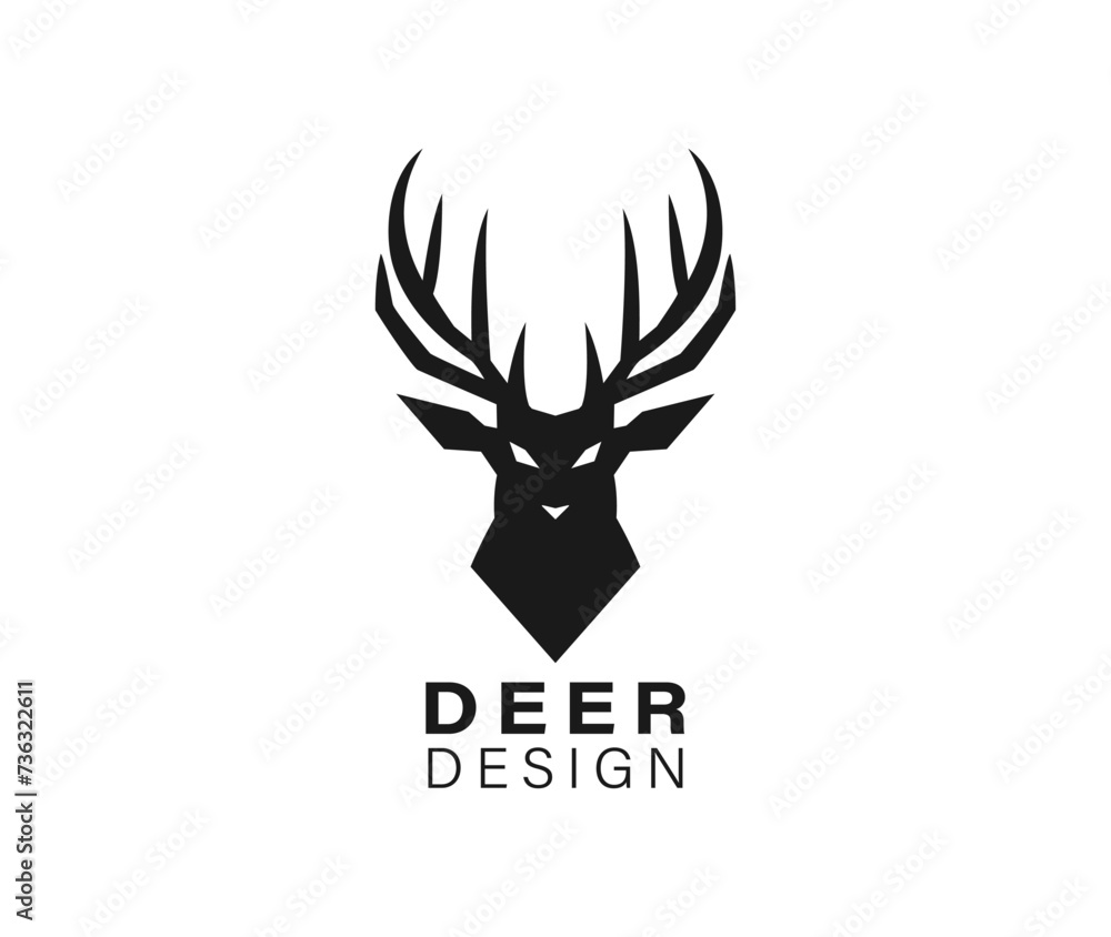 Deer head design vector logo