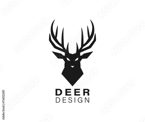 Deer head design vector logo © meddesigner