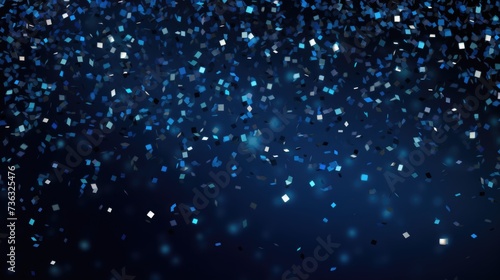 The background of the confetti scattering is in Indigo color