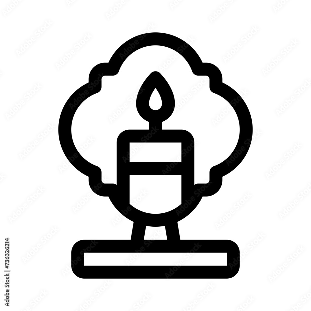Obraz premium candle line icon