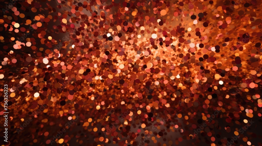 The background of the confetti scattering is in Rust color