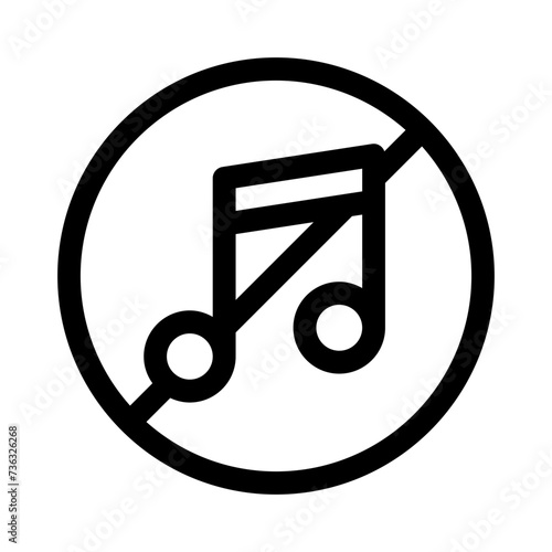 no music line icon