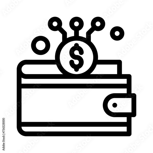 digital wallet line icon