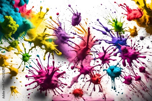 Holi powder Color splash paints isolated on white background colorful explosion © MISHAL