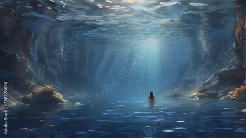 Diving into the digital depths: A serene blue canvas where connections ripple and conversations flow