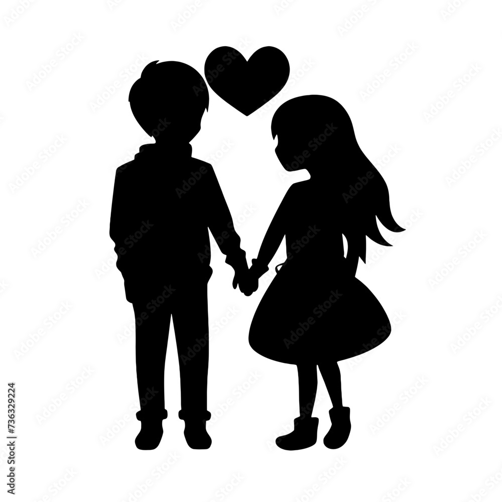 COUPLE HOLDING HANDS SILHOUETTE