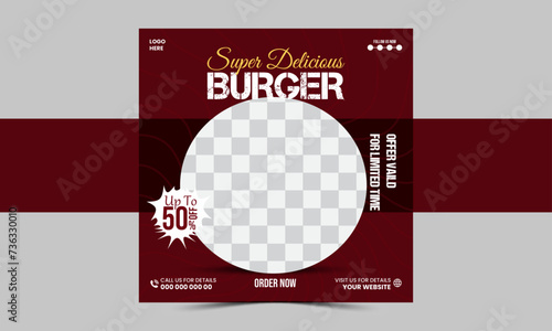 Food menu banner social media post