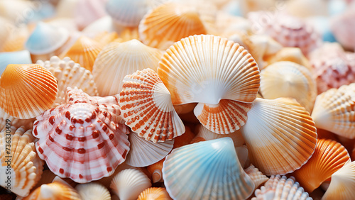 Close-up image of different colorful shells