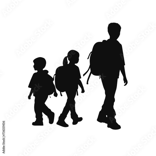 silhouettes of children