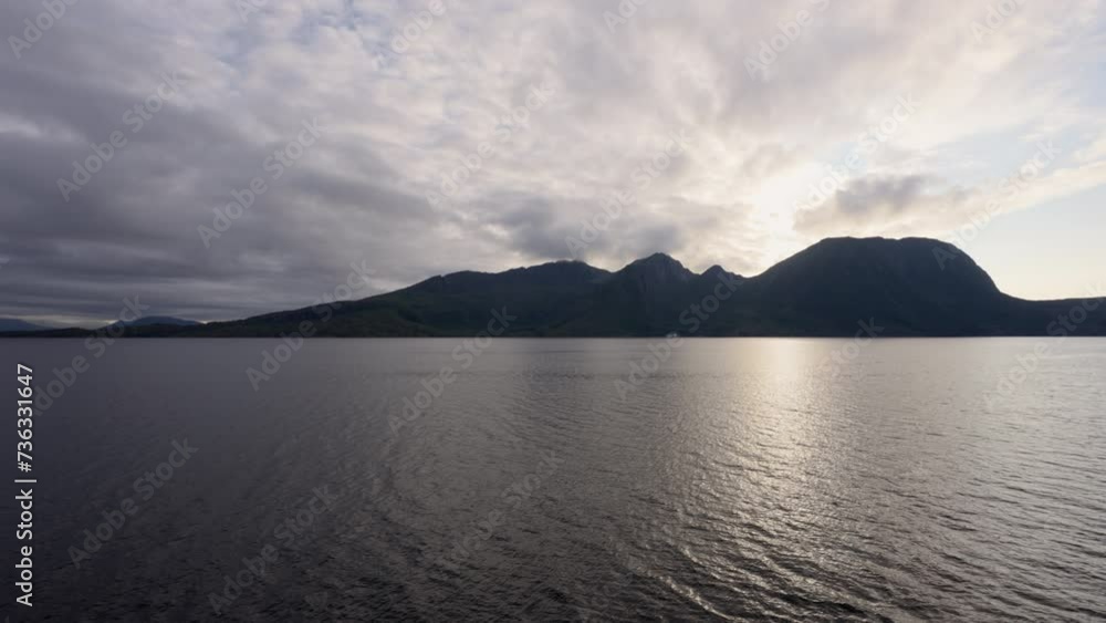 Silhouetted Mountains In View On A Ferry Trip Silhouetted Mountains In View On A Ferry Trip