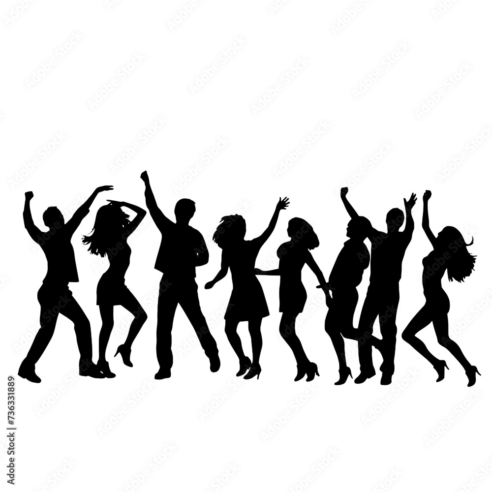 Fototapeta premium silhouettes of dancing people