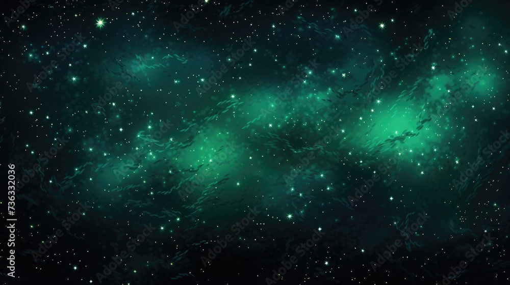 The background of the starry sky is in Emerald color.
