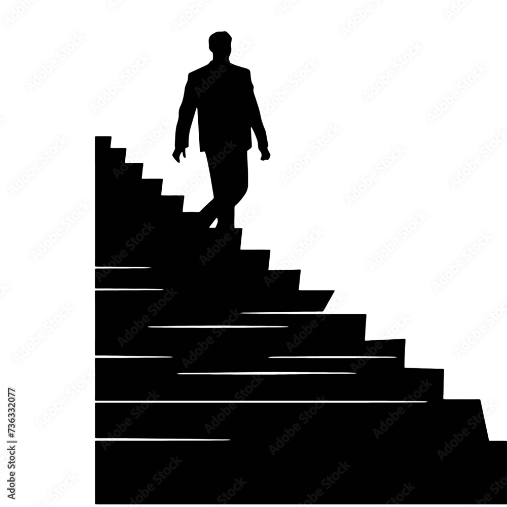 businessman standing on steps