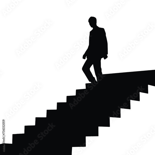 business man climbing stairs