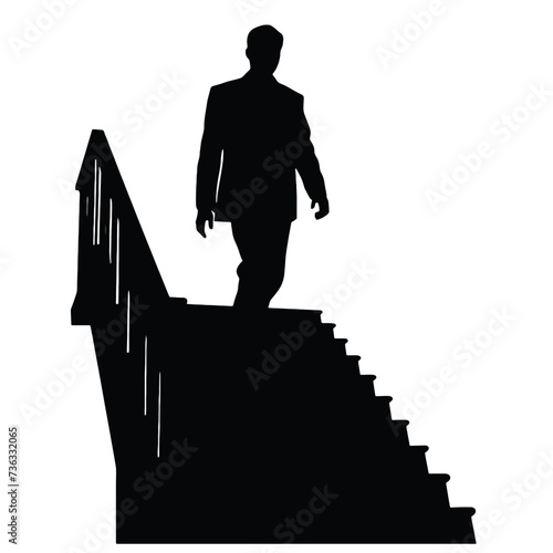 businessman walking on stairs