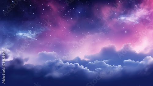 The background of the starry sky is in Purple color.