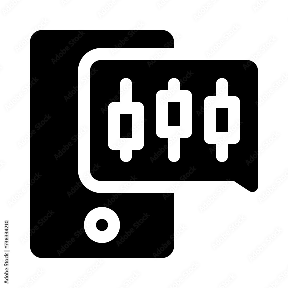 Fototapeta premium candlestick chart glyph icon