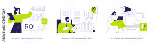 AI Technology for Marketing abstract concept vector illustrations.