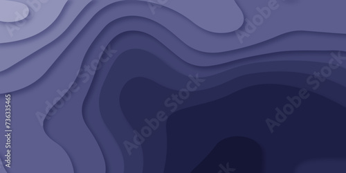 abstract blue background with waves and 3d papercut