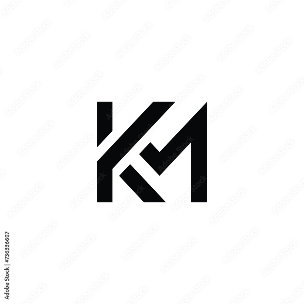 Alphabet letters or Initials. Monogram logo KM, K and M Alphabet letters or Initials. Monogram logo KM, K and M