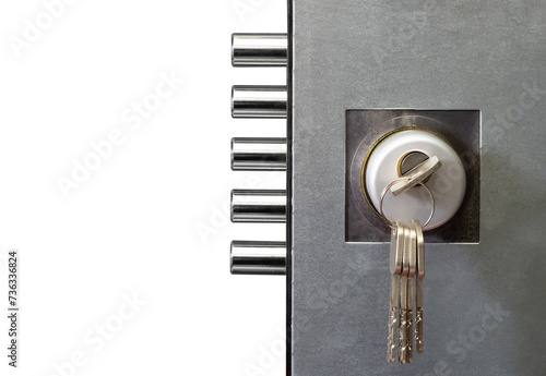 interior door lock with keys isolated