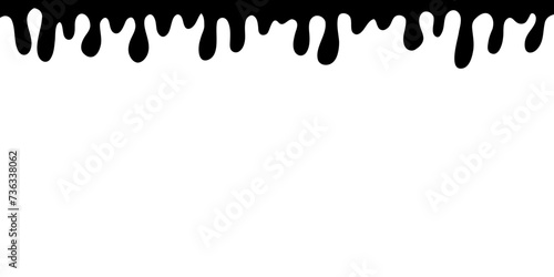 Drip border, malting or paint dripping vector illustration, banner design, isolated