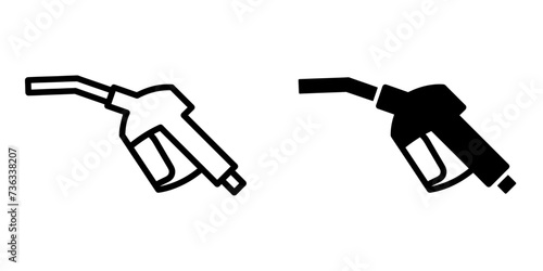 ofvs533 OutlineFilledVectorSign ofvs - fuel pump nozzle vector icon . gasoline pistol pump . isolated transparent . black outline and filled version . AI 10 / EPS 10 / PNG . g11876