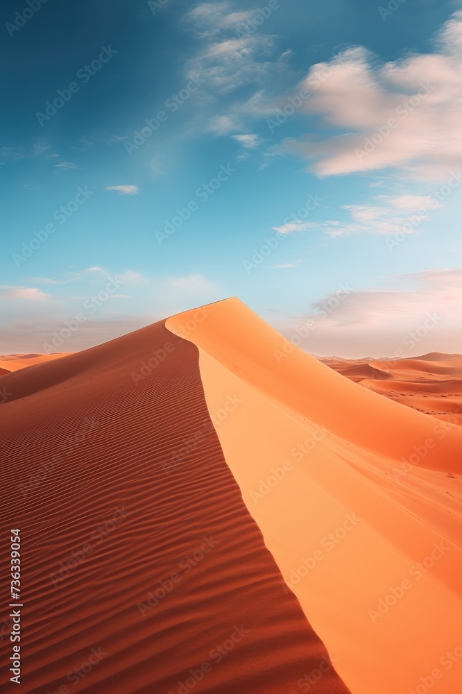 Sand dunes. Desert landscape. Generative ai - obrazy, fototapety, plakaty 