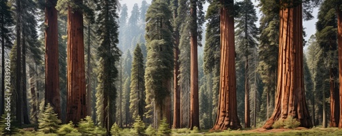 Sequoia National Park in the Sierra Nevada in California, United States of America. Largest sequoia trees