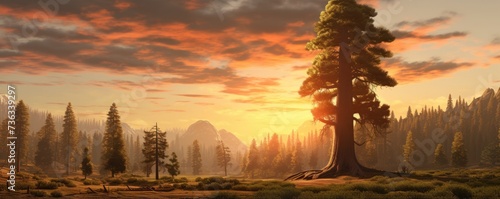 Sequoia National Park in the Sierra Nevada in California, United States of America. Largest sequoia trees