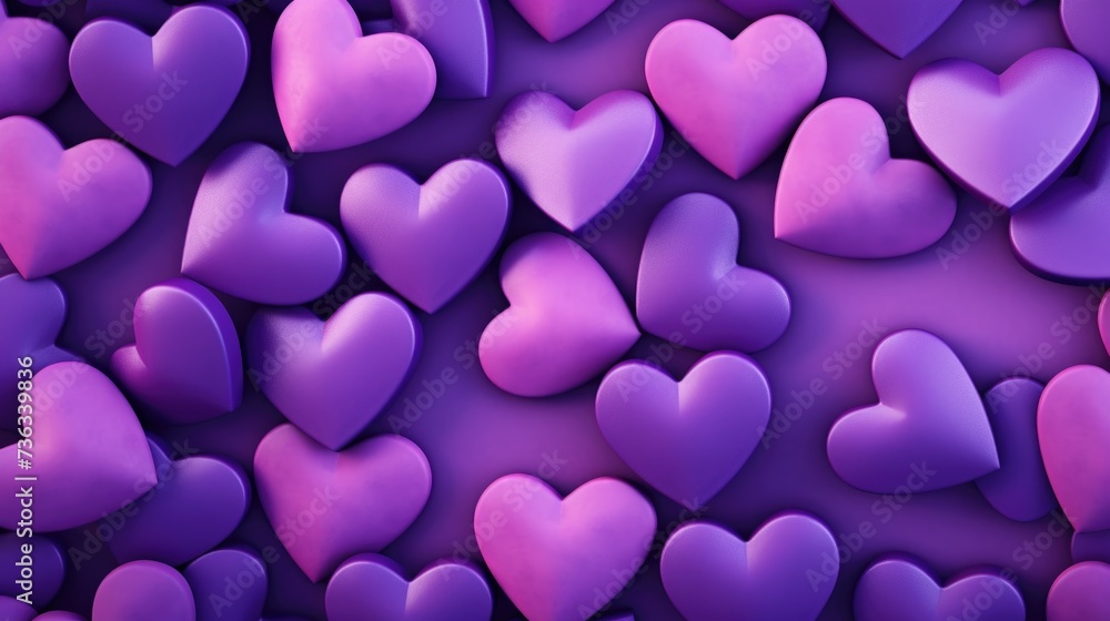 Violet Color Hearts as a background