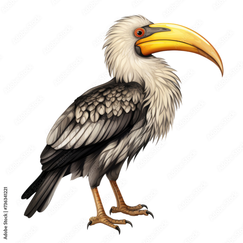 Obraz premium Billed hornbill isolated on transparent background