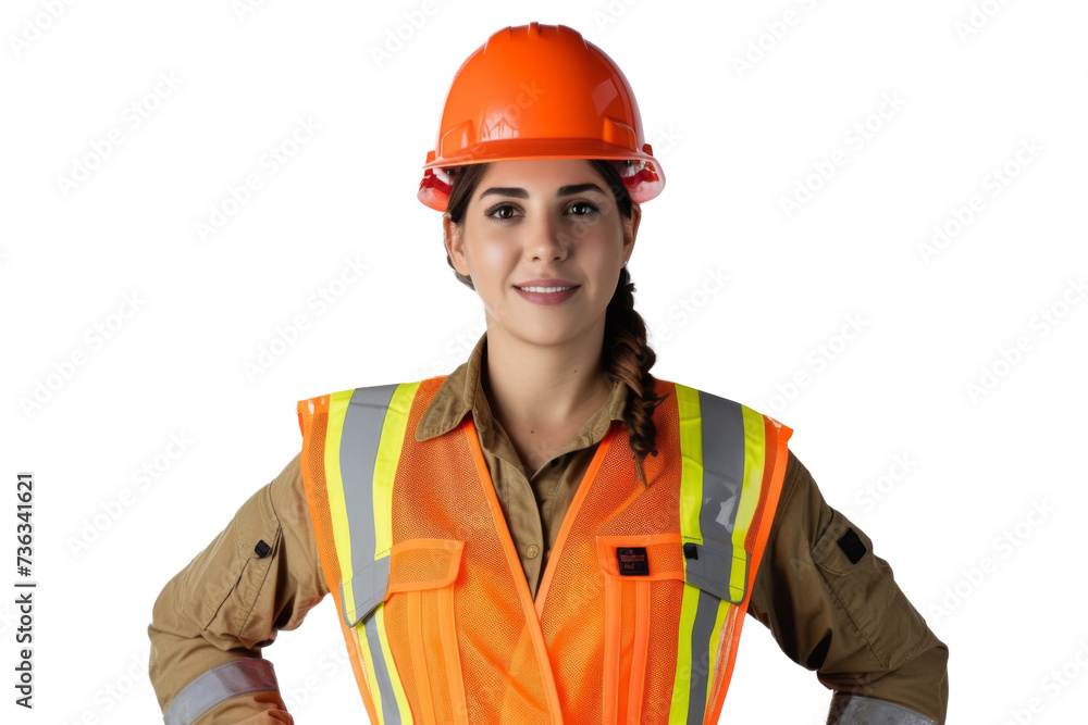 Smart young engineer building or constructor worker with safety uniform, vest and safety hat isolated on transparent background, planning project. Smart young engineer building or constructor worker with safety uniform, vest and safety hat isolated on transparent background, planning project.