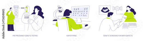 Hereditary disorders abstract concept vector illustrations.