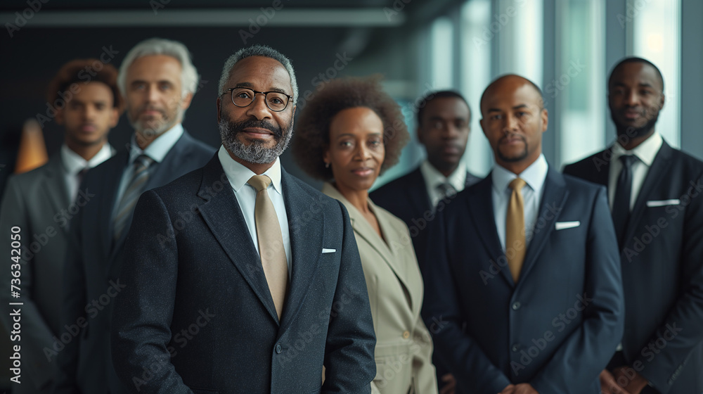 Portrait group of African business peoples leader in office for successful achievement. Portrait group of African business peoples leader in office for successful achievement.