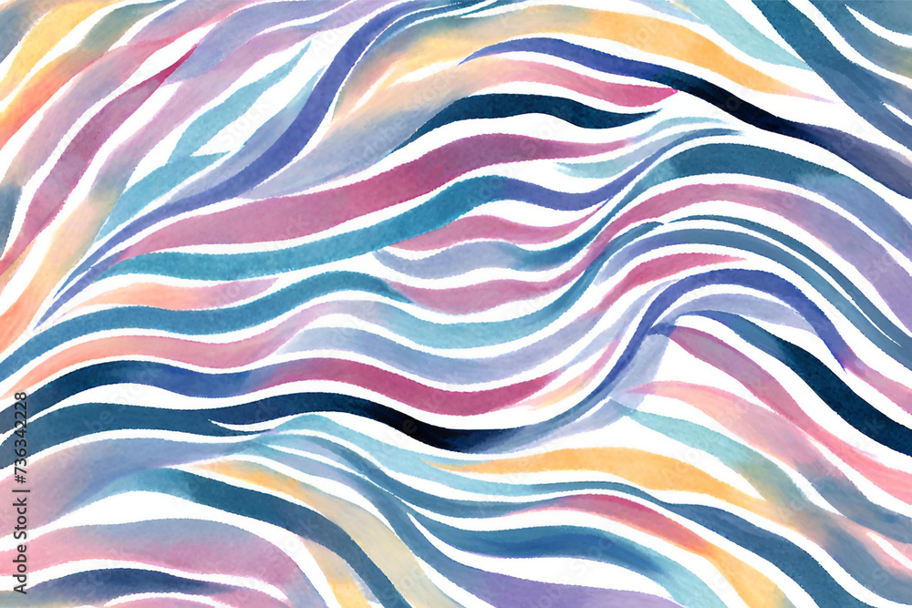 Watercolor curves and lines background, Colorful background curves and lines