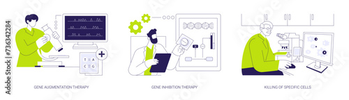 Gene therapy abstract concept vector illustrations. photo