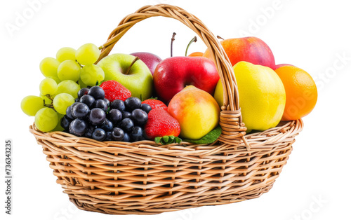 Celebrating World Food Day with a Healthy Fruit Basket On Transparent Background.