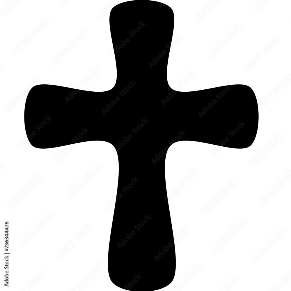 cross vector icon - simple round curve cross vector icon - simple round curve