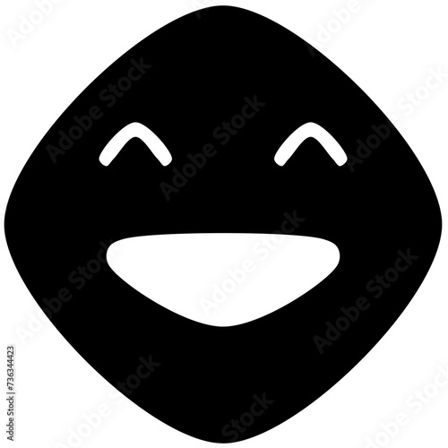happy emoji vector icon - simple round curve