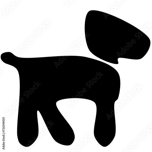 dog vector icon - simple round curve