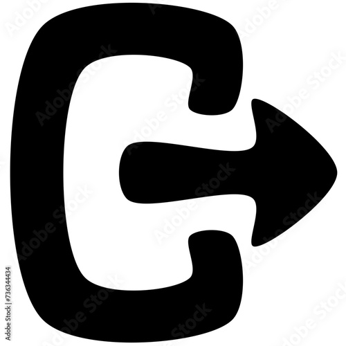 exit vector icon - simple round curve