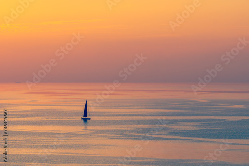 sailboat at sunset
