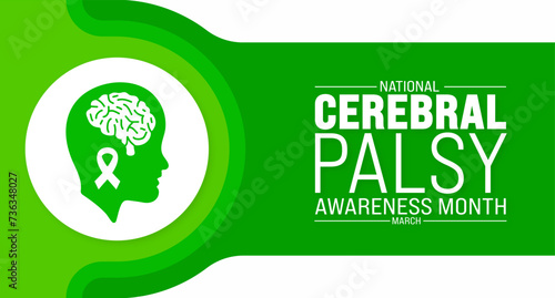 March is national Cerebral Palsy Awareness Month background template. Holiday concept. use to background, banner, placard, card, and poster design template with text inscription and standard color.